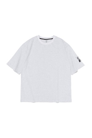 박스 프린팅 오버 반팔티 (그레이)