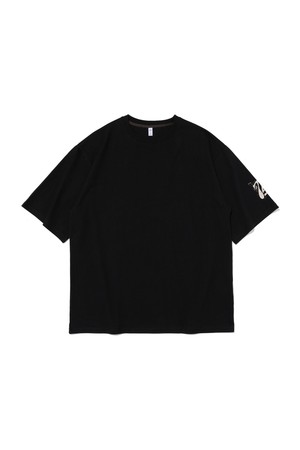 박스 프린팅 오버 반팔티 (블랙)
