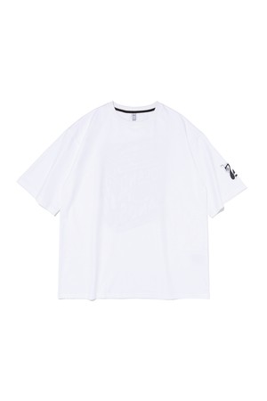 박스 프린팅 오버 반팔티 (화이트)