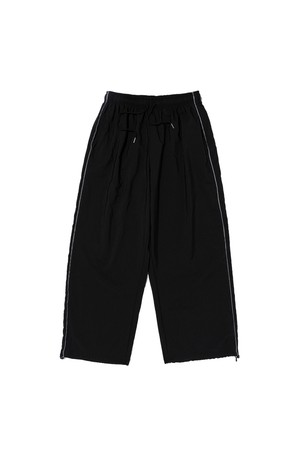 NYLON Y2K PIPING WIDE PANTS  (BLACK)