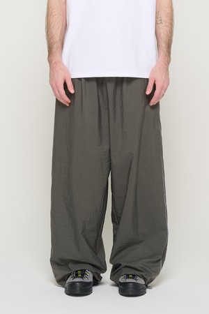 NYLON Y2K PIPING WIDE PANTS  (GRAY)