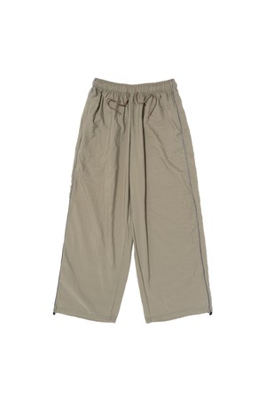 NYLON Y2K PIPING WIDE PANTS  (KHAKI)