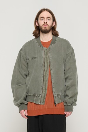 PIGMENT WASHED BLOUSON JACKET (KHAKI)