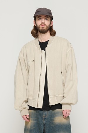 PIGMENT WASHED BLOUSON JACKET (BEIGE)