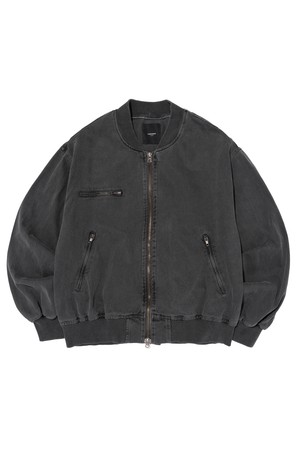 PIGMENT WASHED BLOUSON JACKET (CHARCHOL)