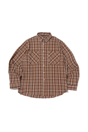 TWO-POCKET SEERSUCKER OVER SHIRT (ORANGE)