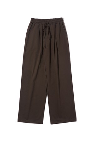 WIDE COTTON BANDING PANTS (BROWN)