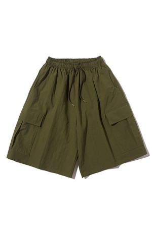 NYLON CARGO BERMUDA PANTS (KHAKI)
