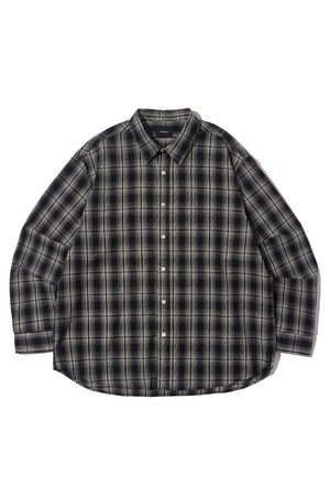 CREEZ LOOSE FIT CHECK SHIRT (BLACK)