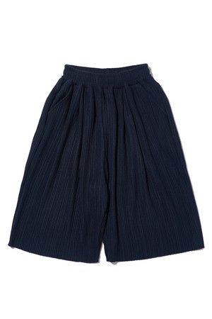 PLEATS SUMMER BERMUDA PANTS (NAVY)