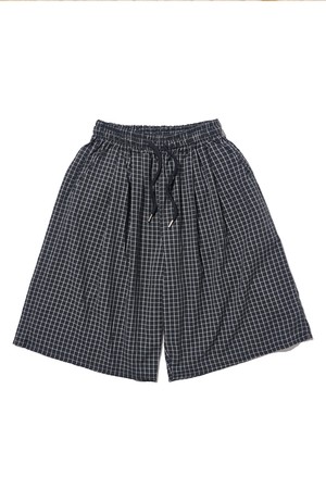 BERMUDA THIN CHECK PANTS (BLACK)