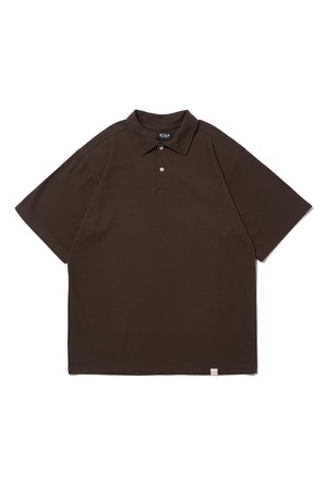 SORONA BASIC COLLAR SHORT-SLEEVE (BROWN)