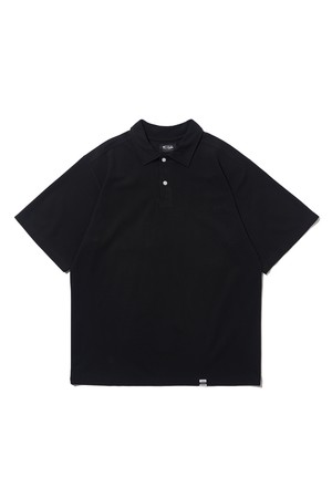 SORONA BASIC COLLAR SHORT-SLEEVE (BLACK)