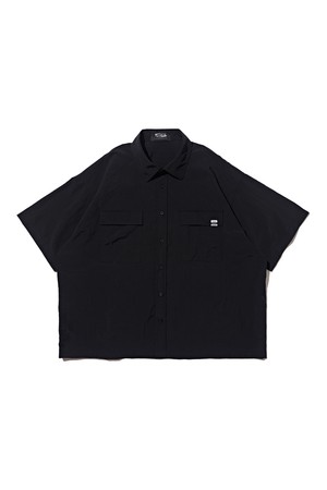 NYLON OVER POCKET SHORT SLEEVE SHIRT (BLACK)