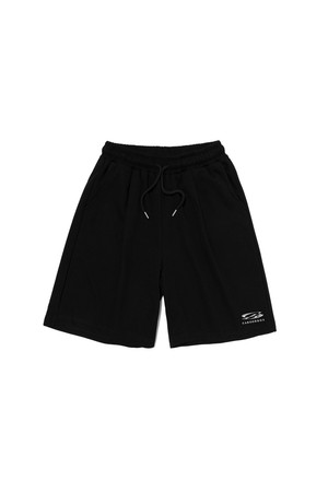 CIRCLE ONE TUCK SMALL LOGO HALF PANTS (BLACK)