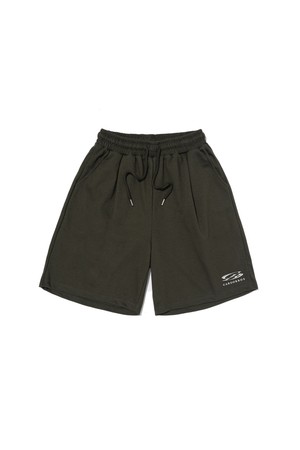 CIRCLE ONE TUCK SMALL LOGO HALF PANTS (KHAKI)