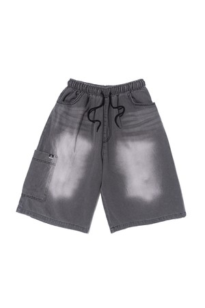 SAND BRUSH POCKET BERMUDA DENIM PANTS (GRAY)