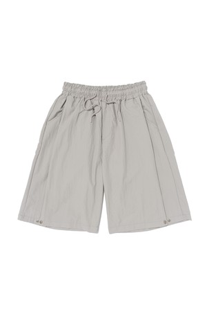 NYLON PINTUCK BERMUDA PANTS (GRAY)