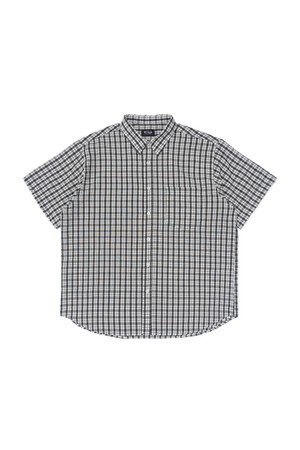 CREEZ LOOSE FIT CHECK SHORT SLEEVE SHIRT (WHITE)