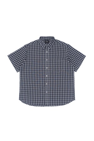CREEZ LOOSE FIT CHECK SHORT SLEEVE SHIRT (NAVY)