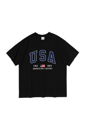 USA FLAG SHORT SLEEVE T-SHIRT (BLACK)