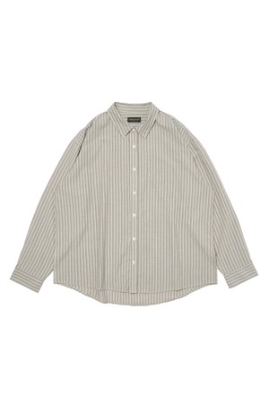 에센셜 모던핏 스트라이프 셔츠 (카키)