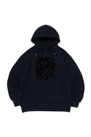 [기모/NO기모] UNREST BRUSH  후드티셔츠 (네이비)