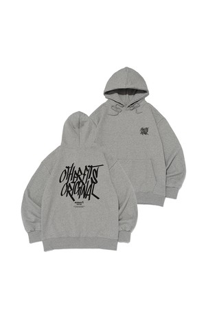 [기모/NO기모] 스트릿 로고 후드티셔츠 (그레이)
