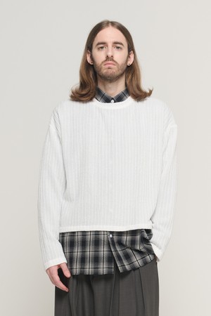 CB RIBBED ROUND CROP OVER KNIT  (IVORY)