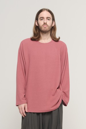 SOFT RAGLAN LAYERED LONG-SLEEVE KNIT (PINK)