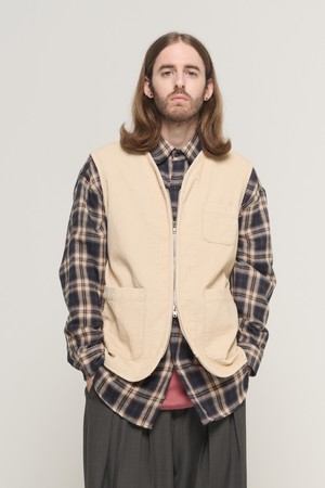 CORDUROY AMEKAJI POCKET VEST (BEIGE)