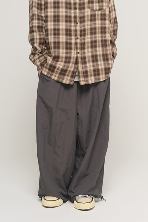 NYLON LOOP STRING WIDE PANTS (CHARCOAL)