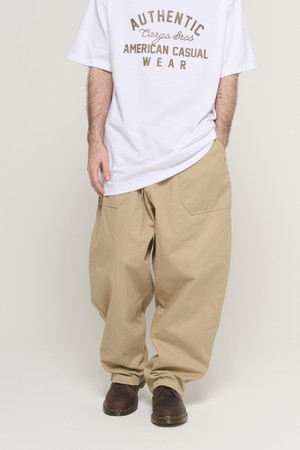 COTTON FATIGUE BANDING BALLOON PANTS (BEIGE)