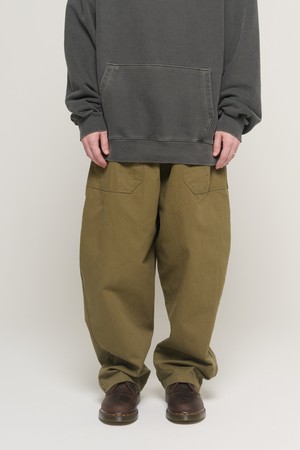 COTTON FATIGUE BANDING BALLOON PANTS (KHAKI)