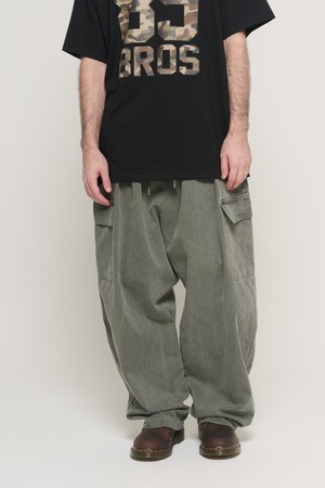 PIGMENT WASHING BALLOON CARGO PANTS (KHAKI)