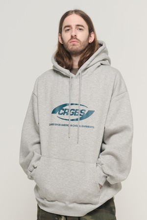 OVER BOX LOGO OVER HOOD T-SHIRT (GRAY/GREEN)