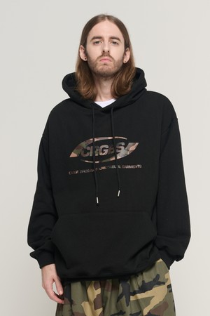 OVER BOX LOGO OVER HOOD T-SHIRT (BLACK/CAMO)