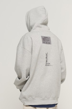 LETTERING POINT OVER HOOD T-SHIRT (GRAY)