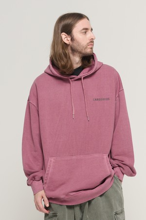 ESSENTIAL LOGO PIGMENT HOOD T-SHIRT (BURGUNDY)