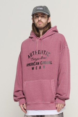 AMERICAN AUTHENTIC PIGMENT HOOD T-SHIRT (BURGUNDY)