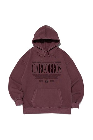 EASTERN LOGO PIGMENT HOOD T-SHIRT (BURGUNDY)