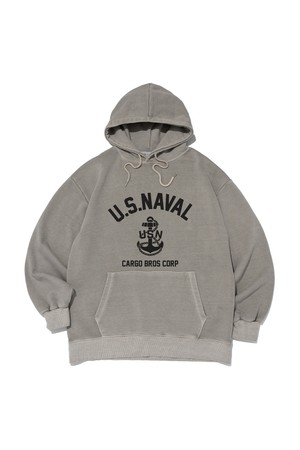 USN MARINE PIGMENT HOOD T-SHIRT (BEIGE)