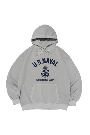 USN MARINE PIGMENT HOOD T-SHIRT (GRAY)