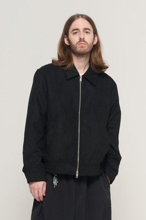 SUEDE ZIP-UP BLOUSON JACKET (BLACK)