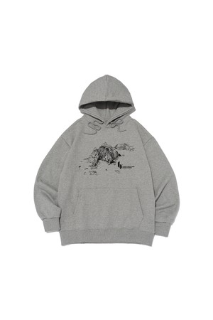 아일랜드 그래픽 후드 티셔츠 (그레이)