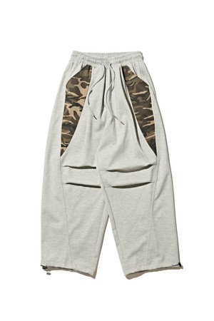 카모 포인트 커브드 스웨트팬츠 (그레이)