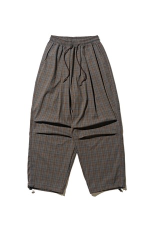 와이드 벌룬 체크 팬츠 (블루)