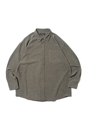 스웨이드 루즈핏 셔츠 (차콜)