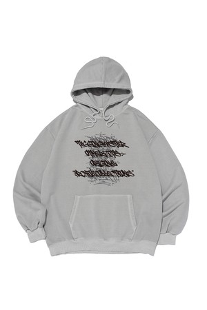 그래피티 레터링 피그먼트 후드티셔츠 (그레이)