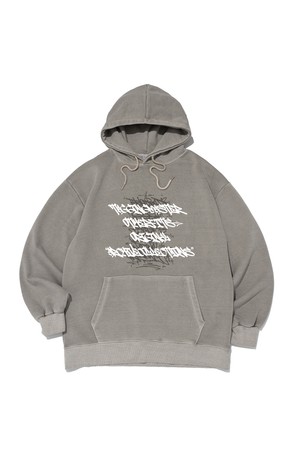 그래피티 레터링 피그먼트 후드티셔츠 (베이지)